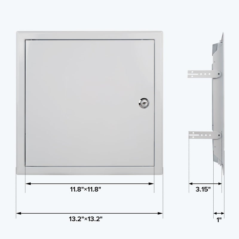 Donext Access Panel for Drywall/Ceiling, Wall Hole Cover with Lock and Keys, 12"x12" Metal Access Door, Concealed Service Door for Electrical and Plumbing - Image 2